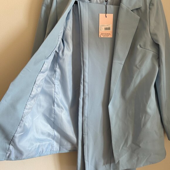 Missguided Tall Two Piece Suit Set blazer & pants in blue - Picture 4 of 6